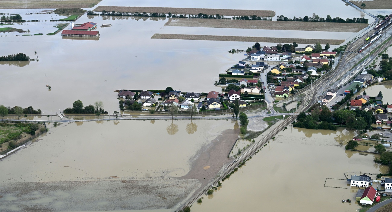 Paysage autrichien inondé.