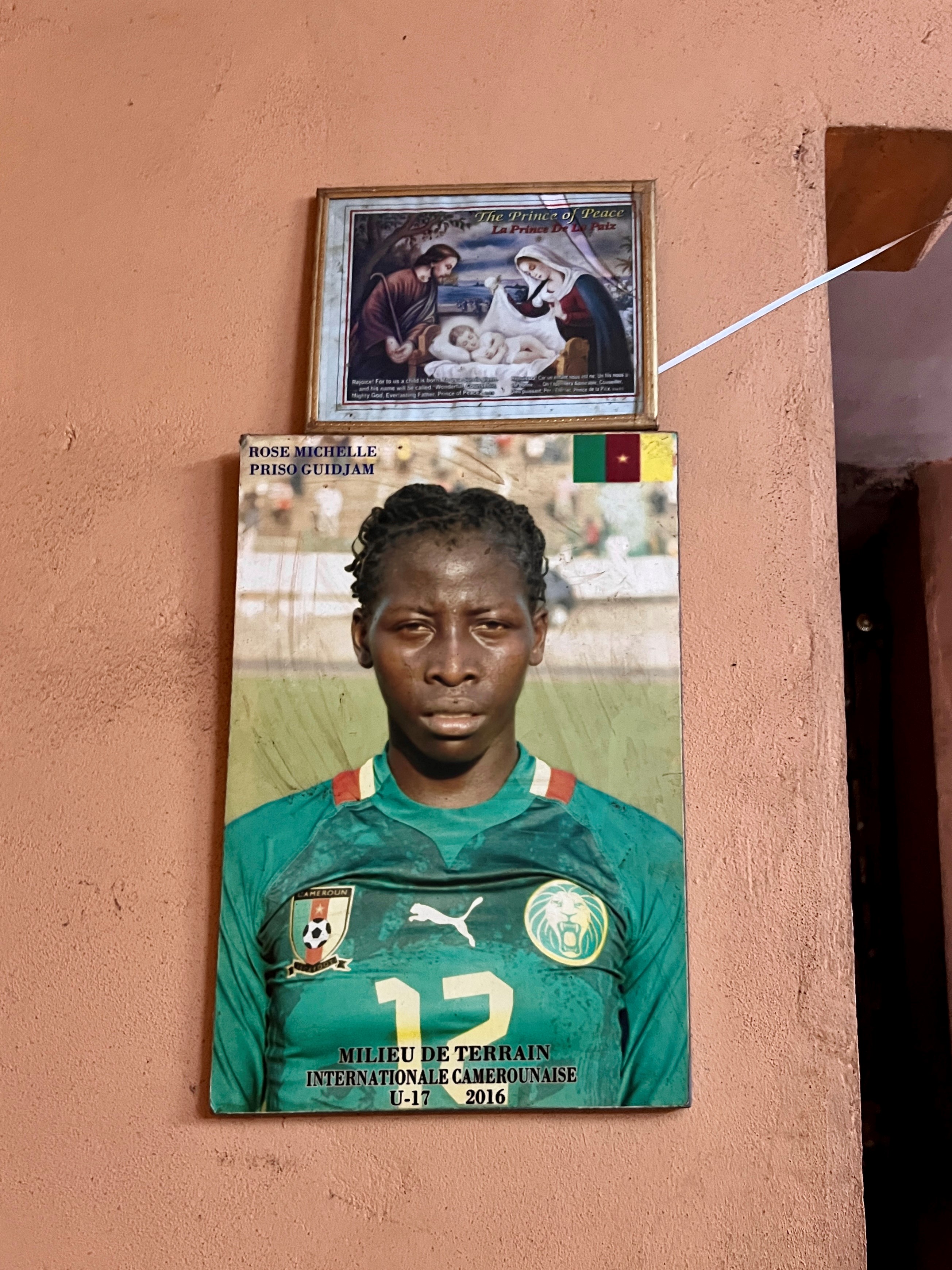 Portrait of Rose Michelle Priso Guidjam for the Cameroon U-17 national football team.