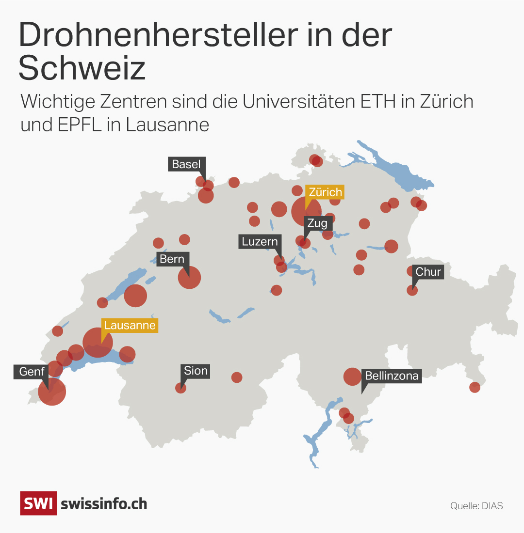 schweizer karten mit punkten für drohnenfirmen