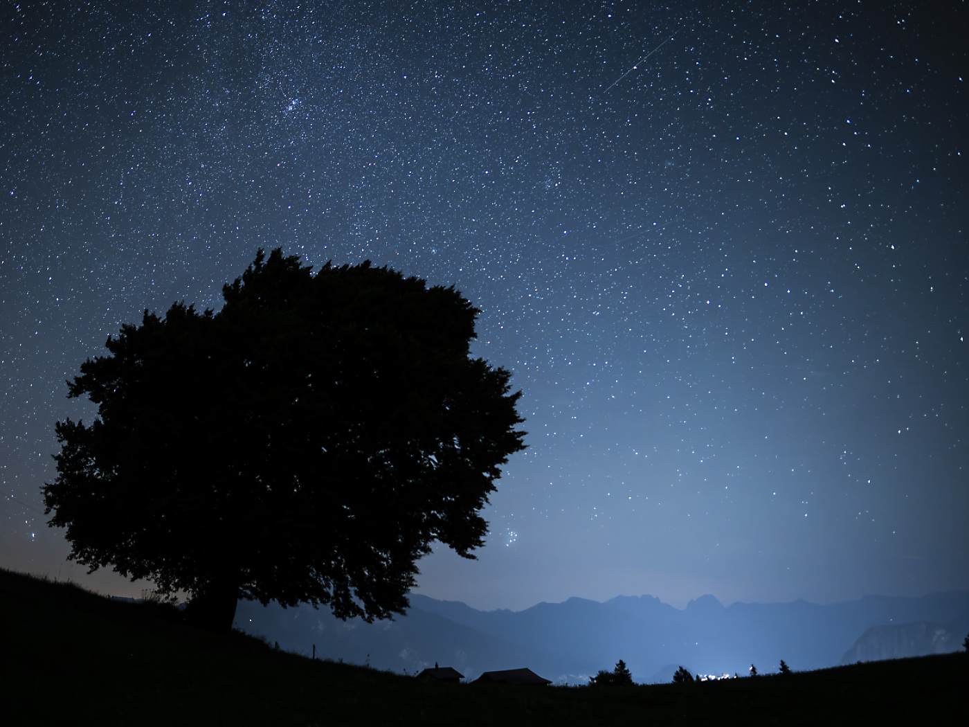 Shooting stars of the Leonid stream in the Swiss night sky