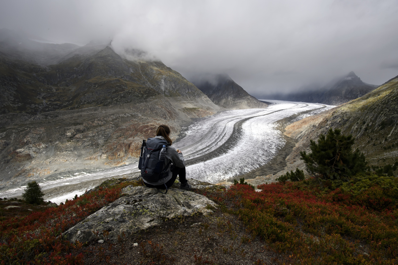 View of the Aletsch Glacier in canton Valais.