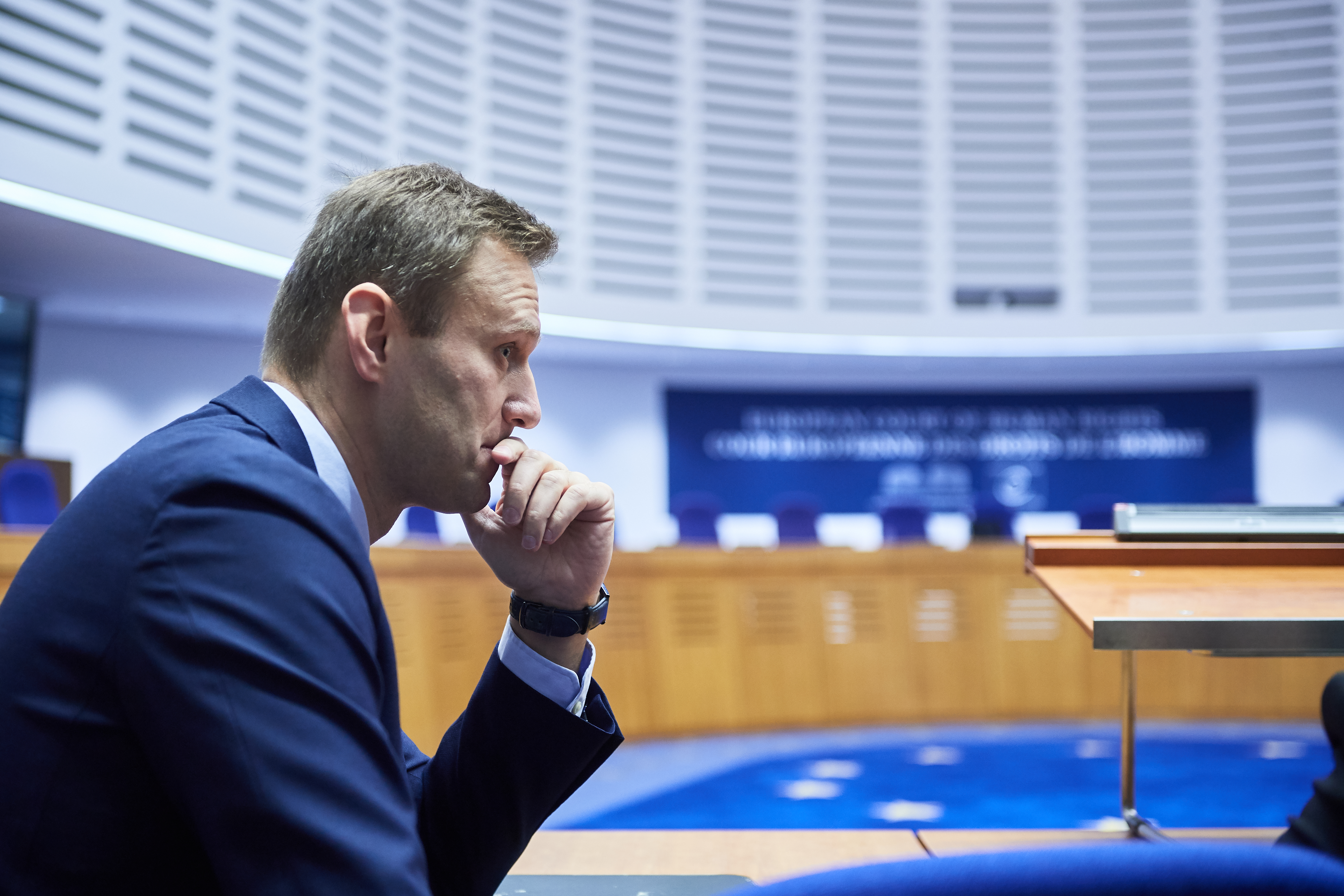 alexei navalny at the ECHR in Strasbourg