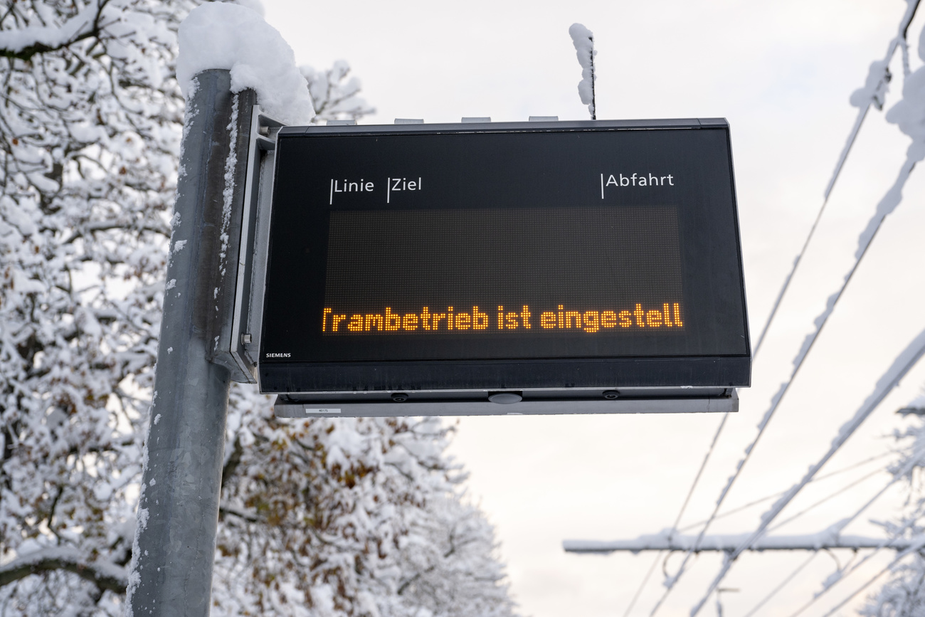 Anzeigetafel: Kein Trambetrieb