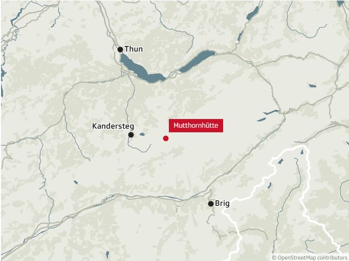 Mappa posizione rifugio Mutthorn