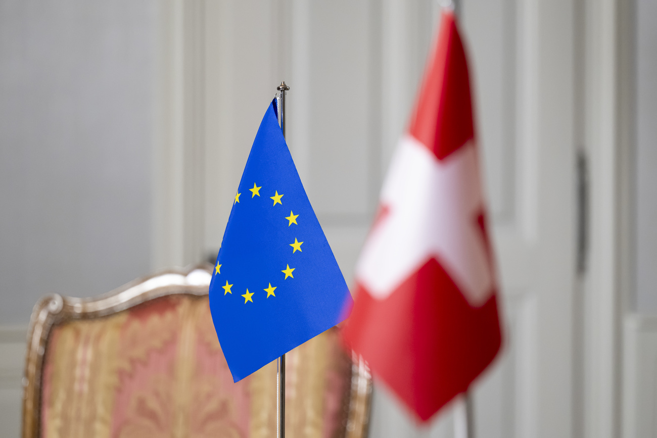 EU and Swiss flags