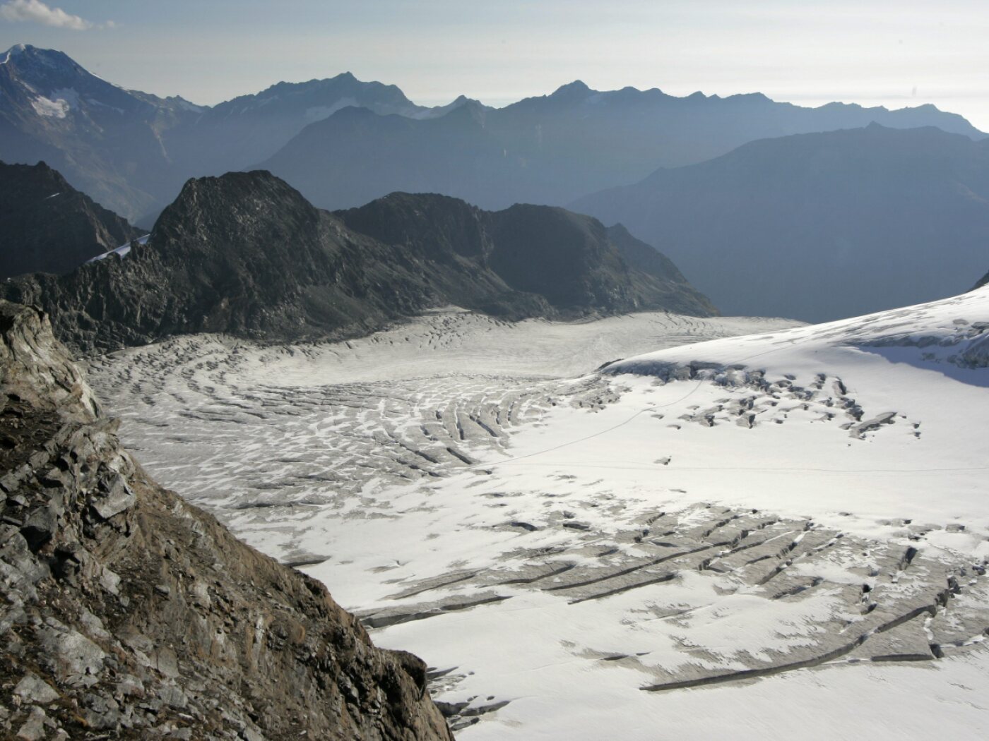 neve su un ghiacciaio