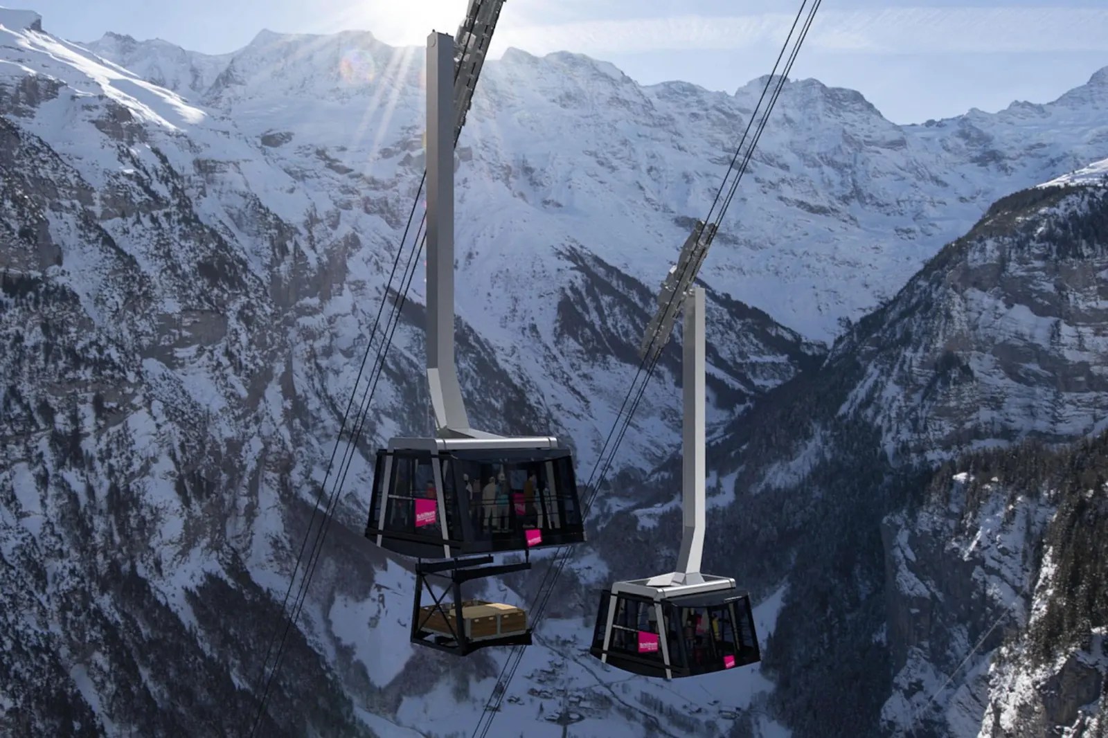 The villain in the James Bond film "On Her Majesty's Secret Service" once resided at the top of the Schilthorn mountain. The Schilthorn cable car travels from the Stechelberg valley to the revolving restaurant Piz Gloria. The cable car trip to the top takes four parts. The first section from Stechelberg directly to the ski resort of Mürren has been rebuilt.