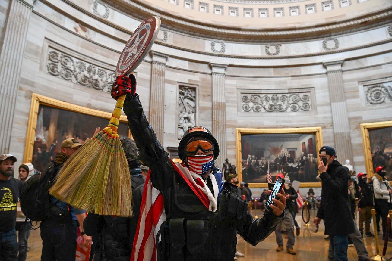 January 6, 2021: supporters of Donald Trump break through security and storm into the symbolic heart of US democracy, the Capitol in Washington.