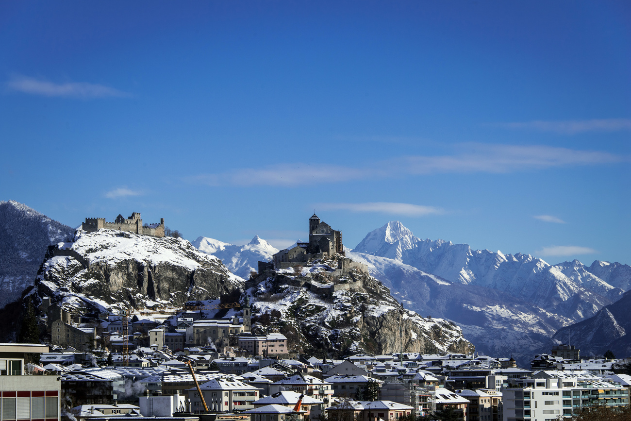 The Basilique de Valère and Tourbillon castle in Switzerland.