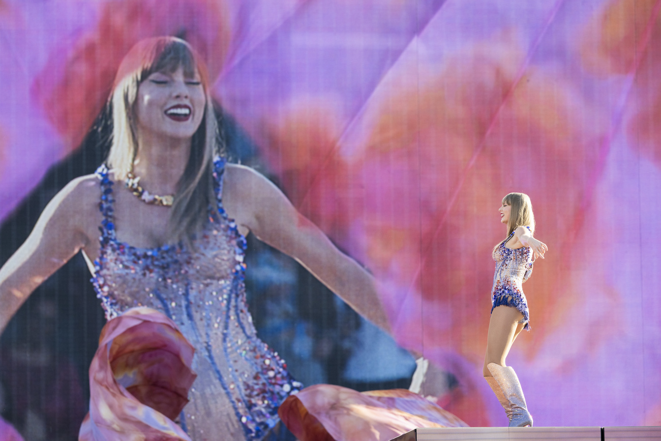 US singer-songwriter Taylor Swift performs during her concert as part of her 'Eras Tour' at the Letzigrund Stadium in Zurich, Switzerland, on 9 July, 2024.