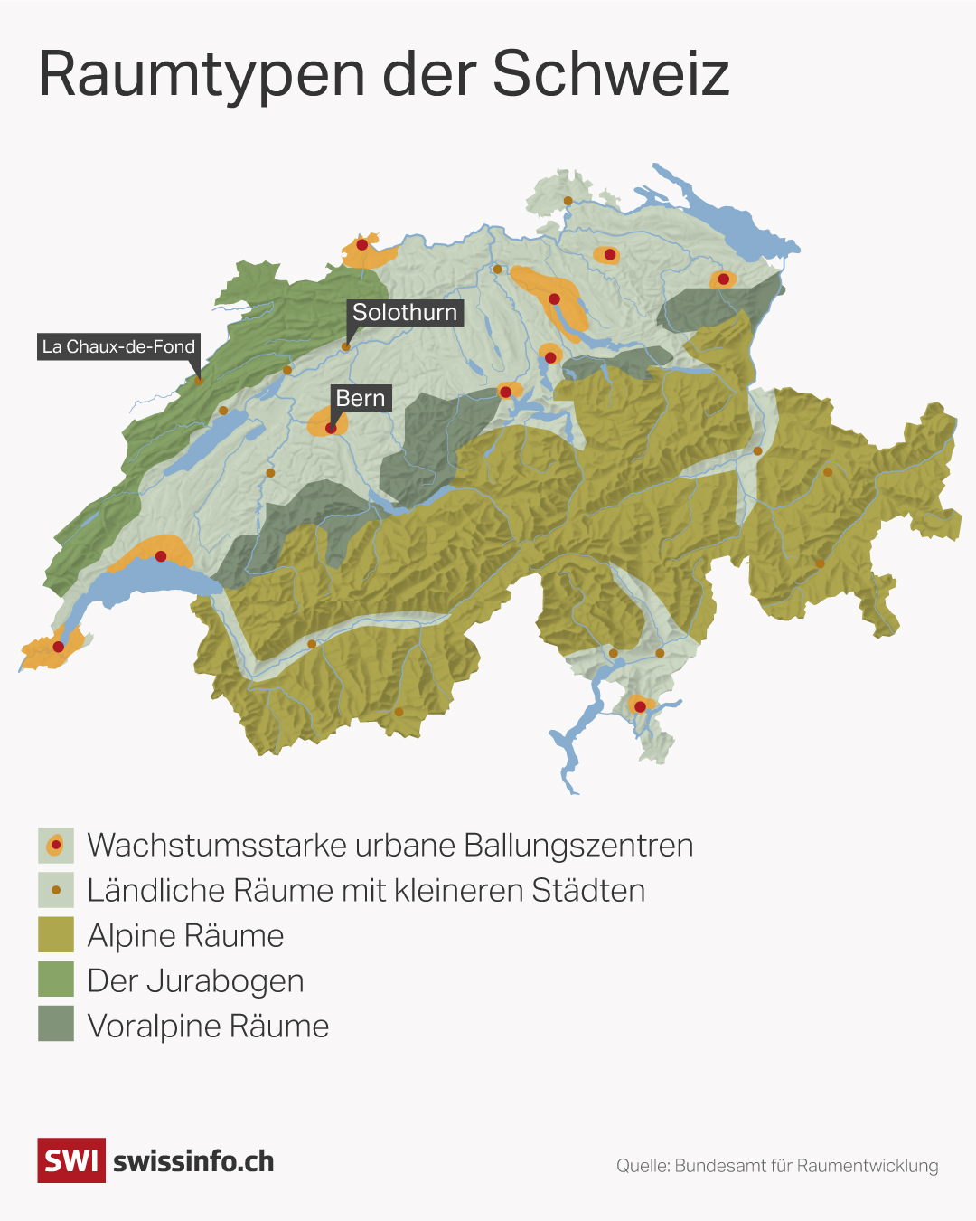 Die Schweizer Karte mit ihren Aufteilungen