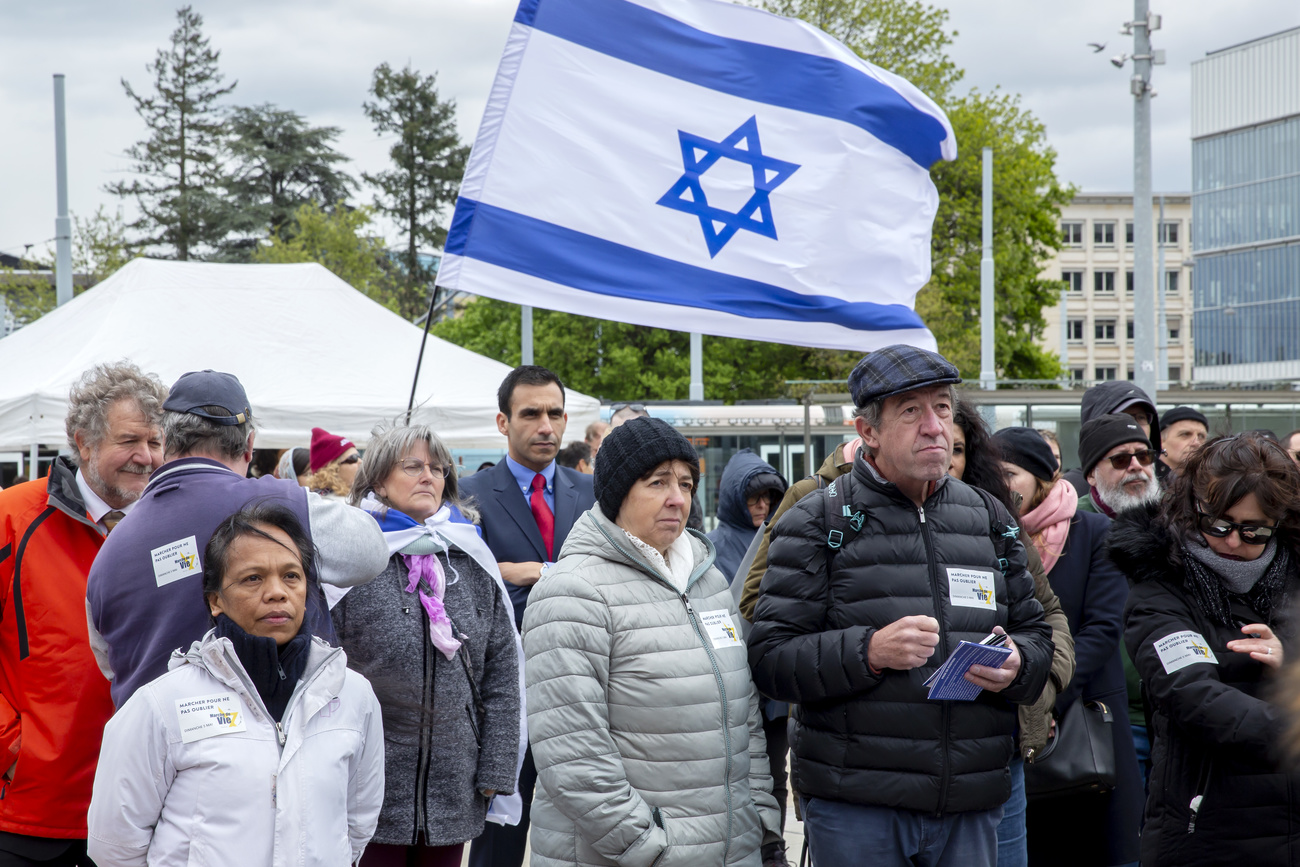 Manifestation contre l’antisémitisme à Genève.