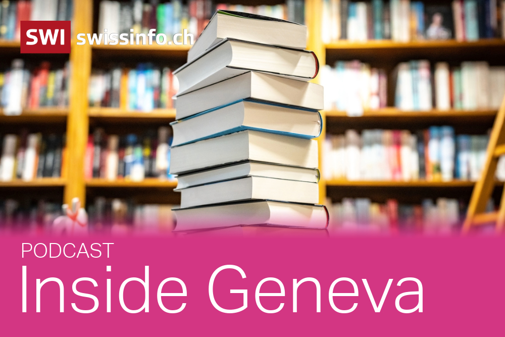 Photo of books and 'Inside Geneva podcast' logo