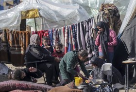 Vertreibung von Palästinensern im Gazastreifen.